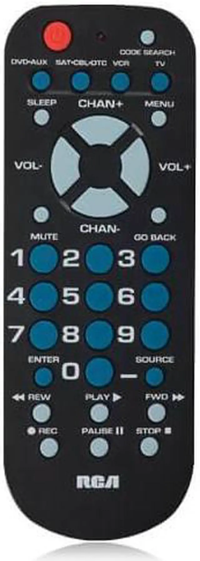 Alt view image 7 of 13 - RCA RCU504BR Universal Black Universal Remote 4 Function