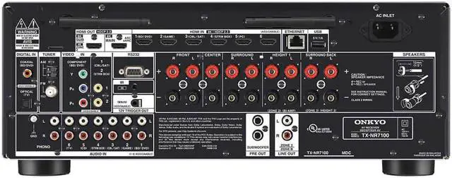 Alt view image 8 of 13 - Onkyo TX-NR7100 9.2CH THX Certified Network A/V Receiver (2021)
