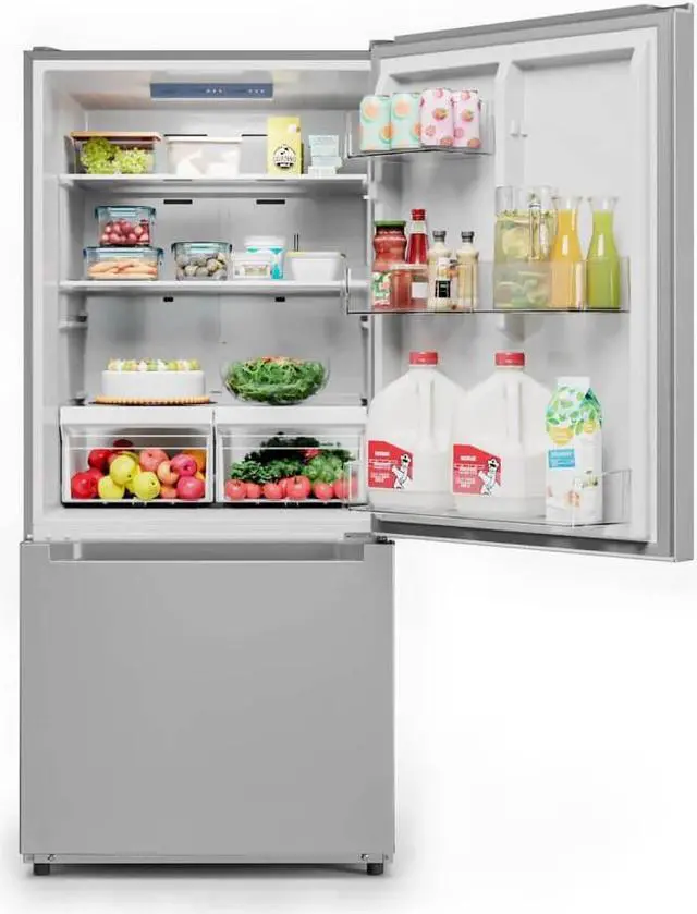 Alt view image 2 of 13 - Midea MRB19B7AST 18.7 Cu. Ft. Stainless Bottom Mount Freezer Refrigerator