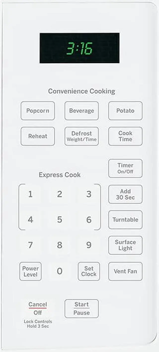 Alt view image 4 of 4 - GE JVM3160DFWW 1.6 Cu. Ft. 1000W White Over-the-Range Microwave