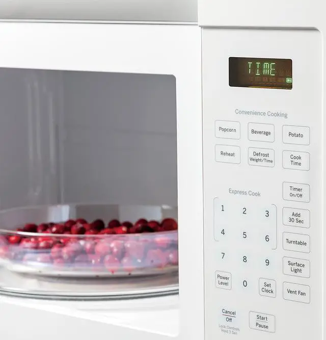 Main image of GE JVM3160DFWW 1.6 Cu. Ft. 1000W White Over-the-Range Microwave