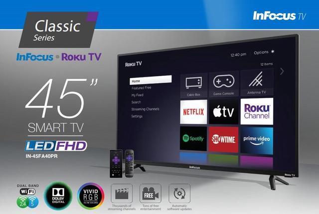 Alt view image 4 of 17 - InFocus Classic Series 45" 1080p Roku Smart LED TV (IN-45FA40PR)