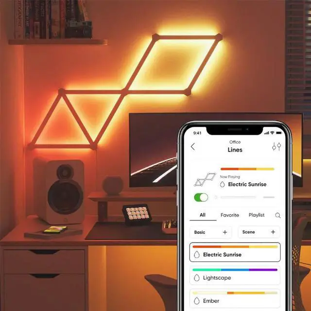 Alt view image 7 of 7 - nanoleaf NL59E0001LW3 Lines Expansion Pack - 3 Pack