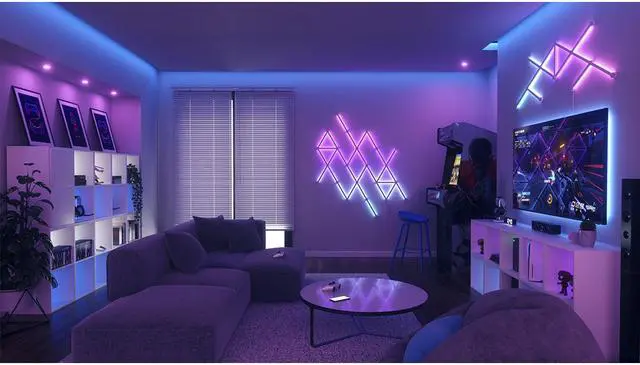 Alt view image 6 of 7 - nanoleaf NL59E0001LW3 Lines Expansion Pack - 3 Pack
