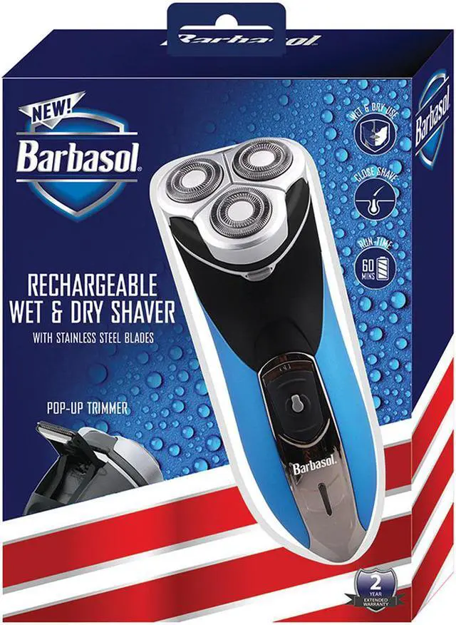Alt view image 5 of 6 - Barbasol CBR11001USB Rechargeable Wet/Dry Rotary Shaver w/ Pop-Up Trimmer