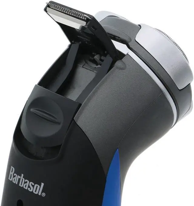 Alt view image 6 of 6 - Barbasol CBR11001USB Rechargeable Wet/Dry Rotary Shaver w/ Pop-Up Trimmer