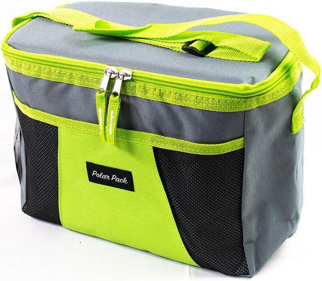 Kole Imports PLRPKQLTBLGN Polar Pack 12 Can Quilted Tote Bag Insulated Cooler in Blue/Green