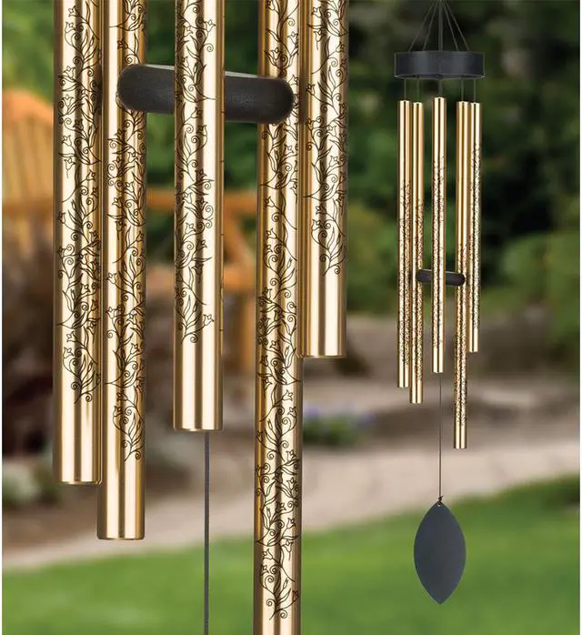 Alt view image 2 of 2 - Regal REGL12616 32 inch Floral Wind Chime - Gold