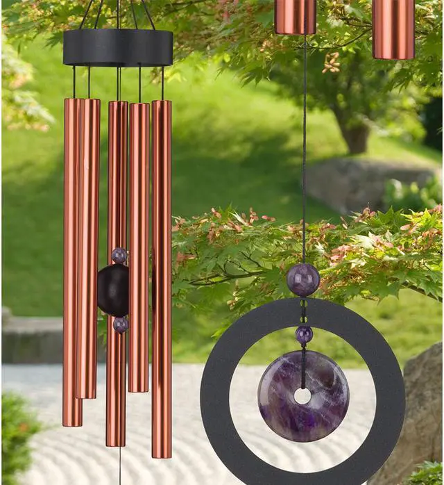 Alt view image 3 of 3 - Regal REGL11431 32 inch Healing Stone Wind Chime - Amethyst