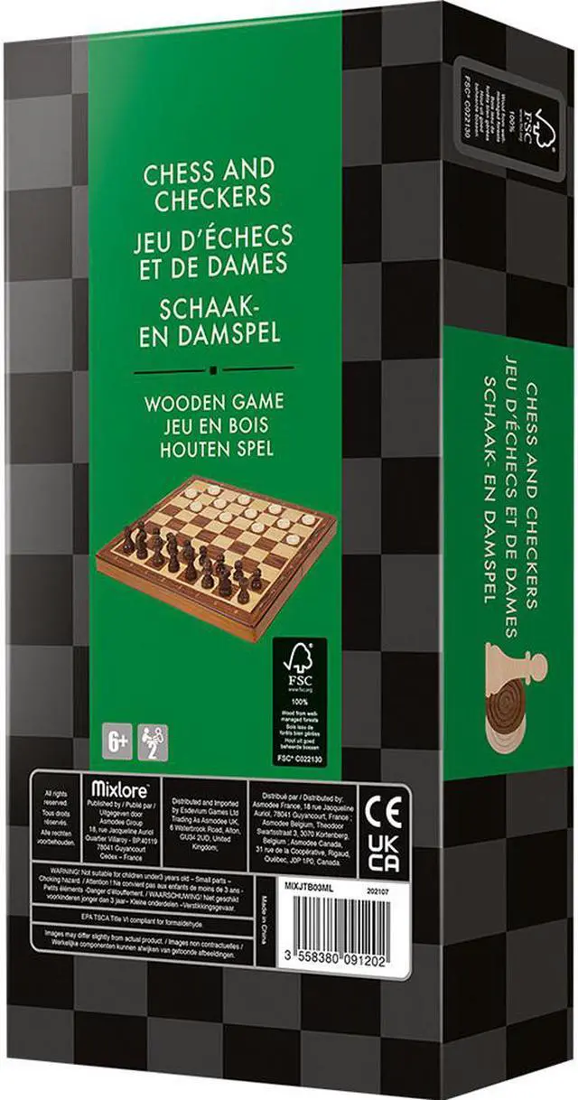 Alt view image 3 of 5 - Asmodee JTB03 Chess & Checkers - Folding Version