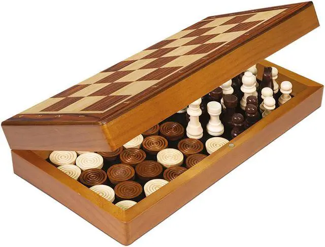Alt view image 4 of 5 - Asmodee JTB03 Chess & Checkers - Folding Version