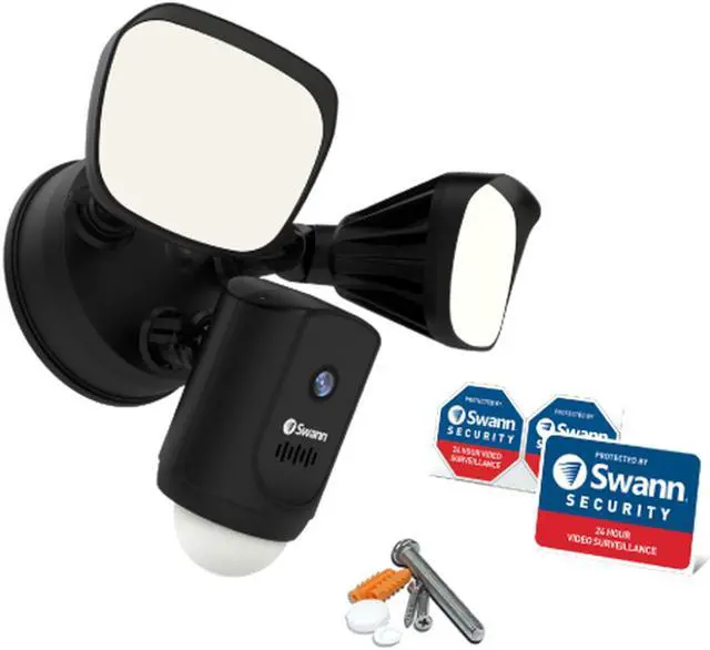 Alt view image 4 of 4 - Swann SWIFIFLOCAM2 Wi-Fi Floodlight Security Camera - Black