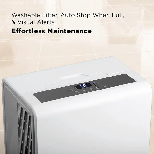Alt view image 5 of 6 - TCL H50D26W 50 Pint Smart Dehumidifier with Pump Perfect for areas up to 4,500 sq. ft.