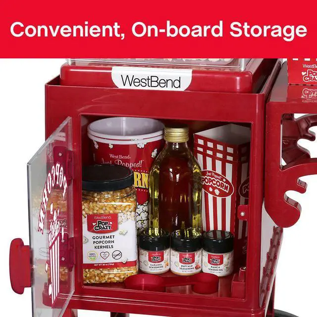 Alt view image 4 of 12 - West Bend PCMC20RD13 Popcorn Cart Popcorn Maker