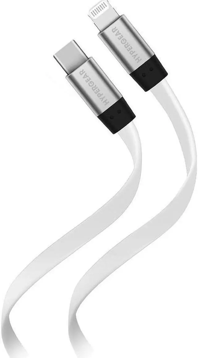 Main image of Hypergear 15422 6 Ft. Flexi USB-C to Lightning Flat Cable - White