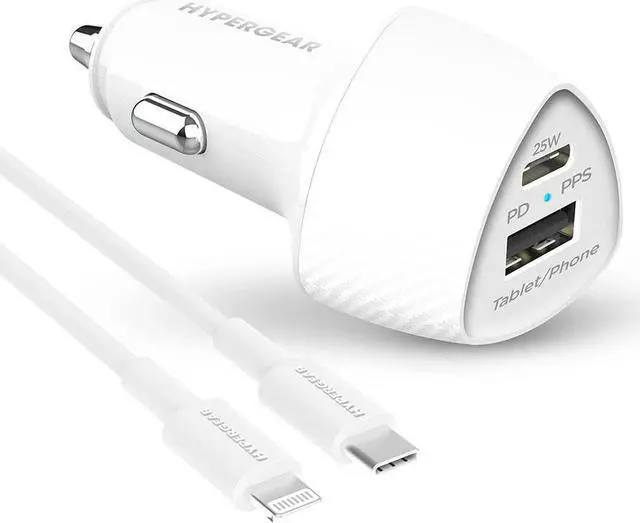 Main image of Hypergear 15623 SpeedBoost 25W PD USB-C Car Kit - White