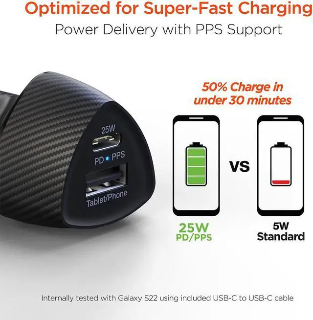 Alt view image 3 of 4 - Hypergear 15622 SpeedBoost 25W PD USB-C Car Kit - Black