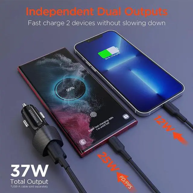 Alt view image 2 of 4 - Hypergear 15622 SpeedBoost 25W PD USB-C Car Kit - Black