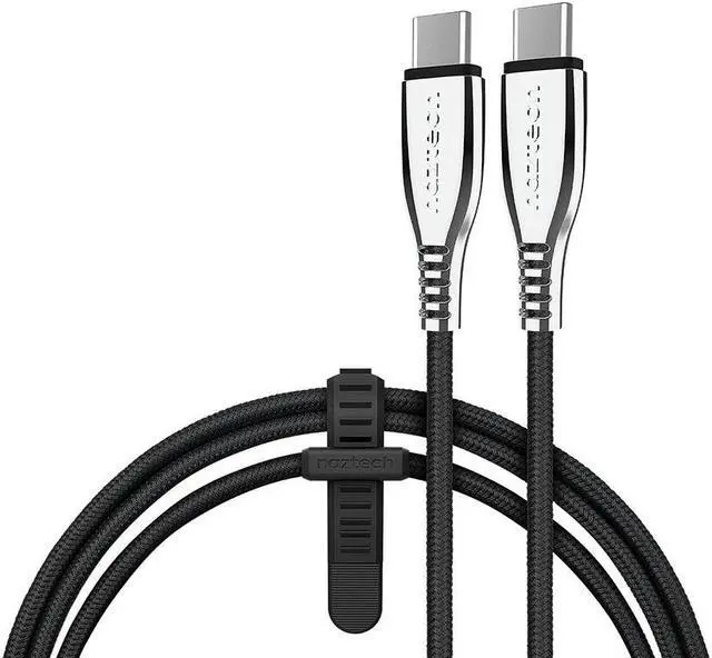 Main image of Naztech 15501 6 Ft. Titanium USB-C to USB-C Braided Cable - Black