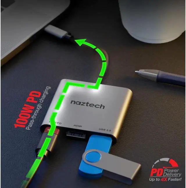 Alt view image 5 of 7 - Naztech MaxDrive 3 Universal USB-C Hub