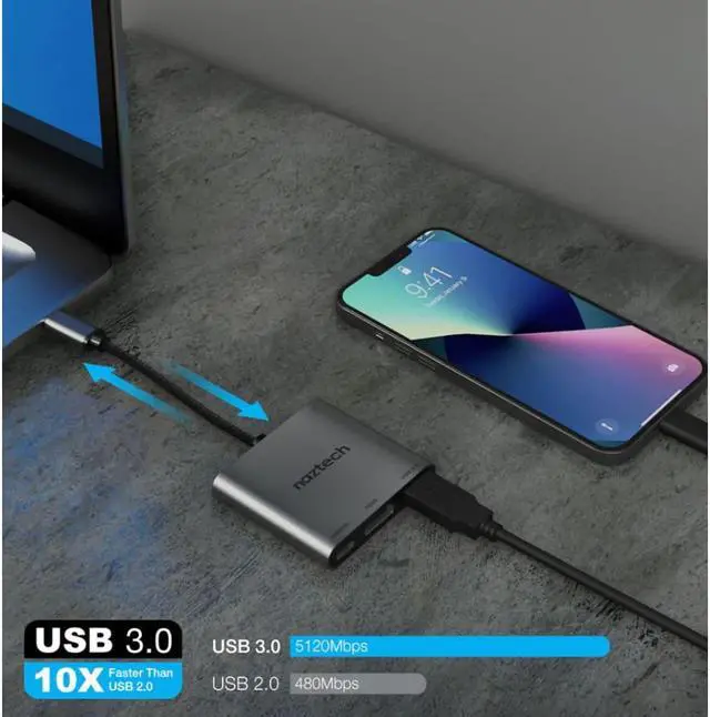 Alt view image 4 of 7 - Naztech MaxDrive 3 Universal USB-C Hub