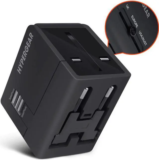 Main image of Hypergear 14298 All-in-One Black World Travel Adapter