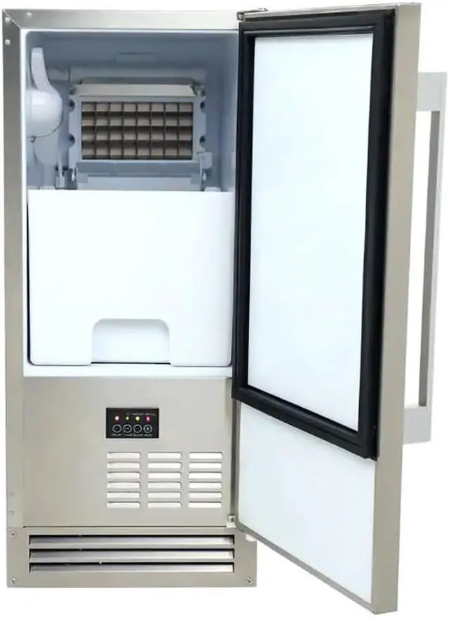 Alt view image 3 of 5 - Avanti OIM1550U3S 50 lbs. Stainless Steel Outdoor Built-In Ice Maker