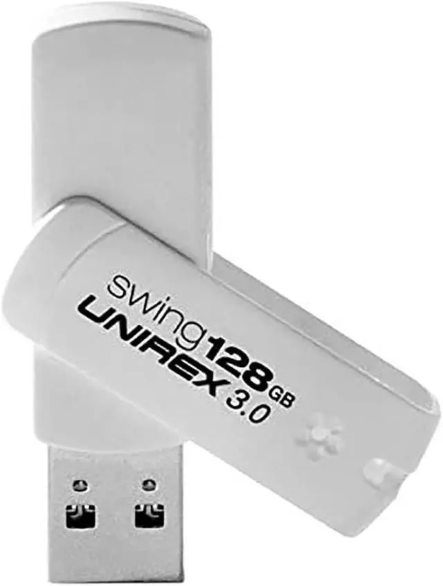 Main image of Unirex 128GB USB 3.0 Swing Flash Drive - White