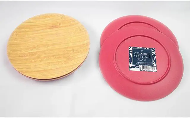 Alt view image 4 of 6 - Melamine with Bamboo Dining Set Red