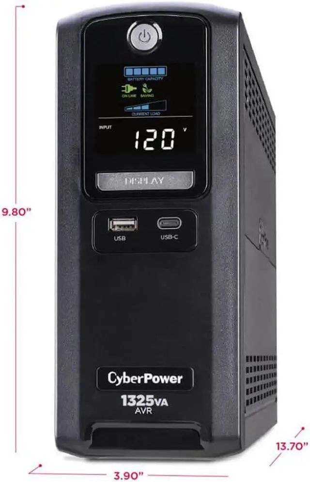 Alt view image 2 of 7 - CyberPower LX1325GU3 10-Outlet 1325VA Battery Back-Up System
