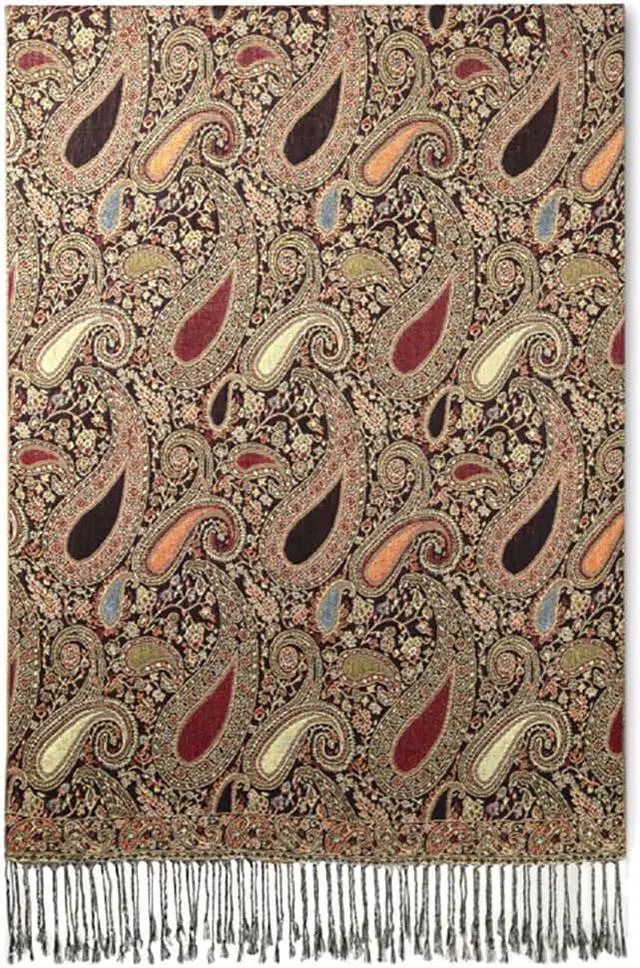 Main image of ORIGINAL USA Paisley Pashmina Shawl - Red/Black