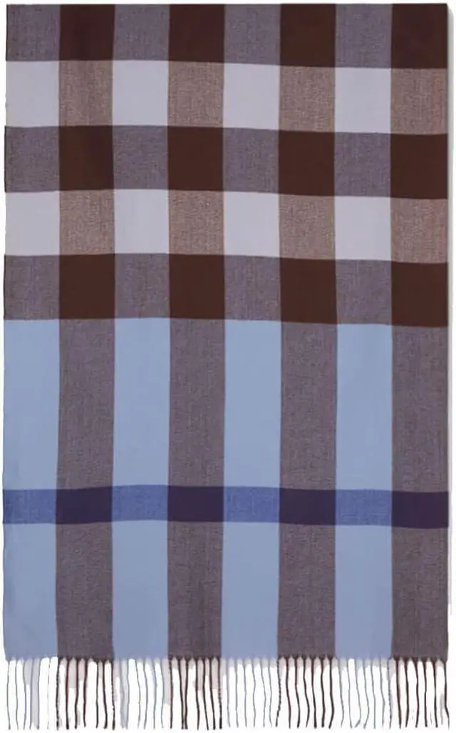 Main image of ORIGINAL USA Plaid Berry Long Scarf - Blue