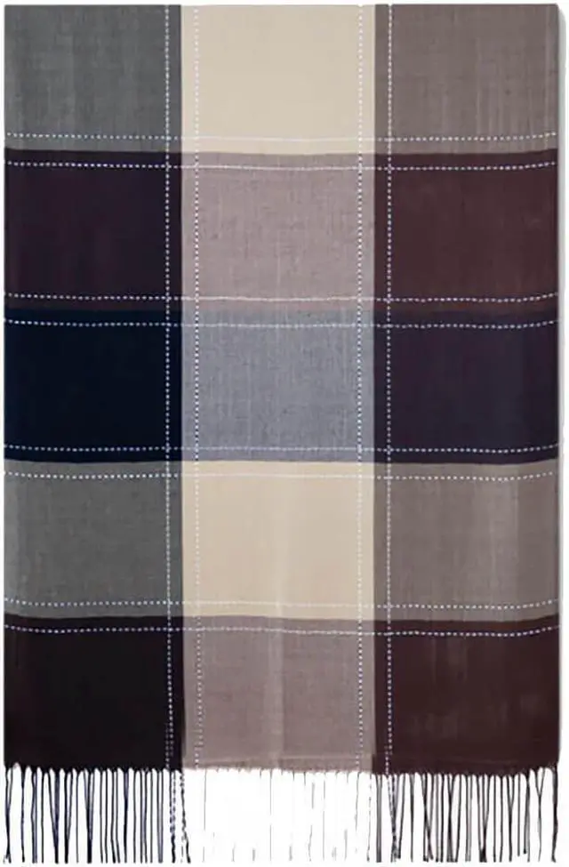 Main image of ORIGINAL USA Mid Block Checker Pashmina Shawl - Brown