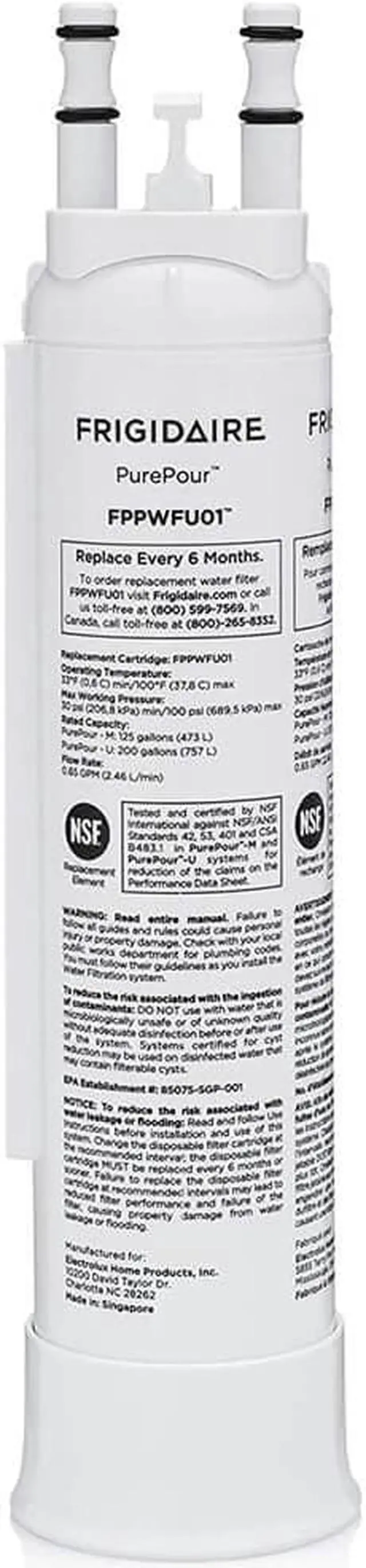 Alt view image 5 of 6 - Frigidaire FPPWFU01 PurePour Water and Ice Refrigerator Filter PWF-1