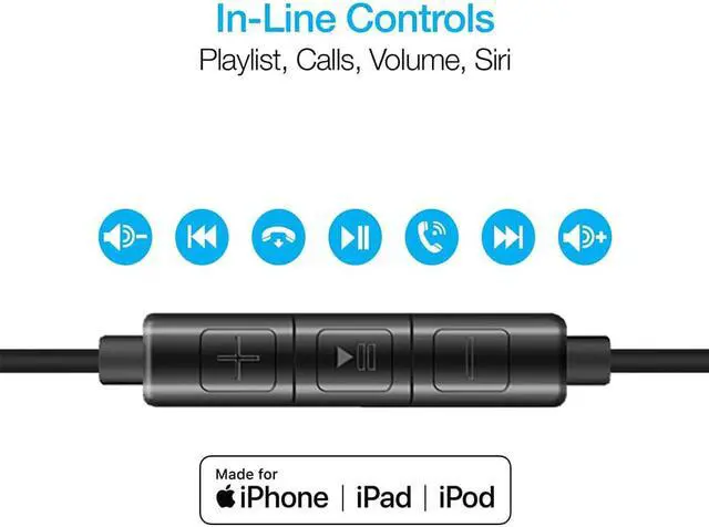 Alt view image 2 of 7 - Naztech 14203 Platinum MFi Lightning Earphones - Black
