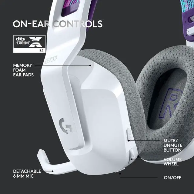 Alt view image 3 of 7 - Logitech G733 Lightspeed Wireless RGB Gaming Headset