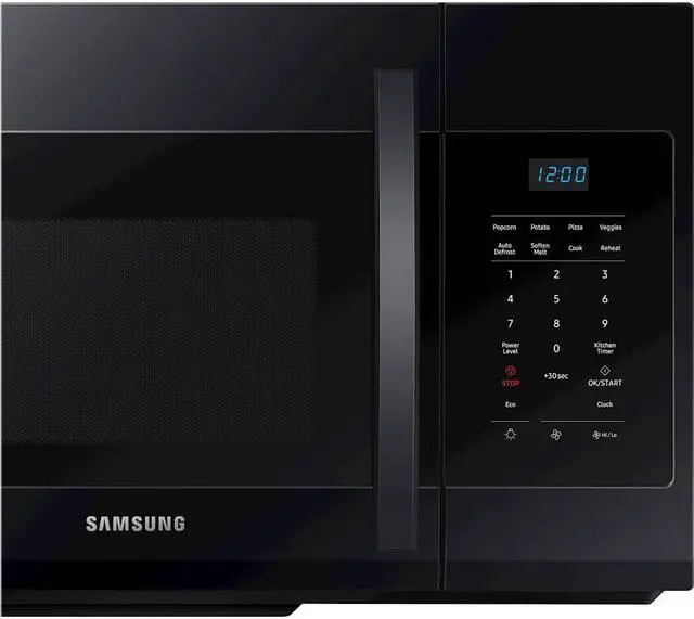 Alt view image 3 of 7 - Samsung 1.7 Cu. Ft. Black Over-the-Range Microwave