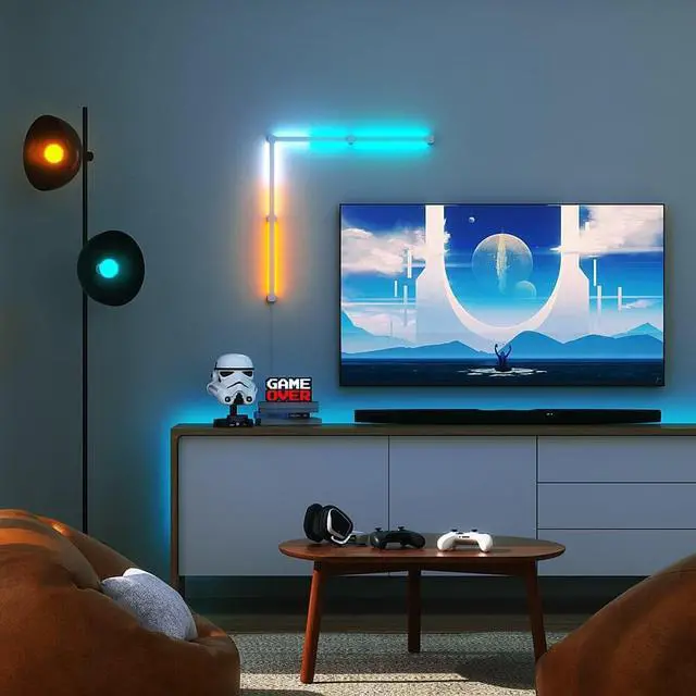 Alt view image 4 of 7 - nanoleaf NL59K034SN00 Lines Squared Smarter Kit - 4 Pack