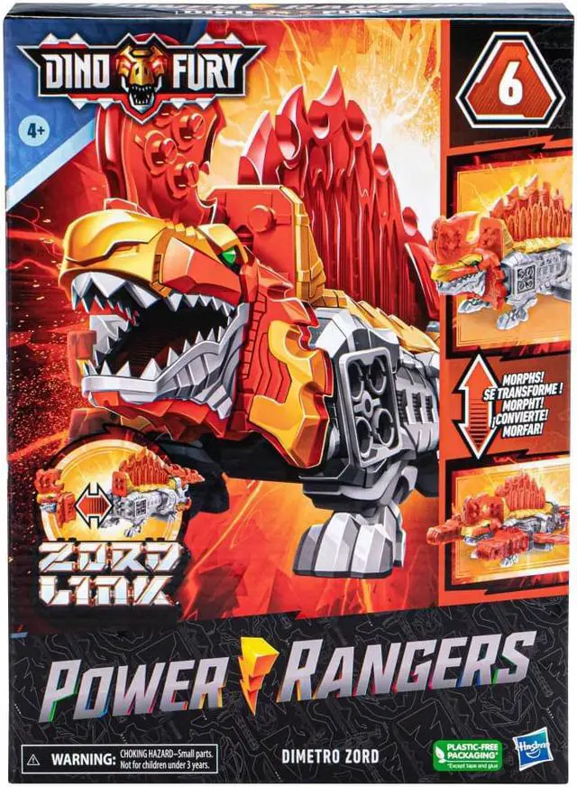 Alt view image 4 of 5 - Hasbro F8243 Power Rangers Dino Fury Dimetro Zord Robot Transforming Action Figure