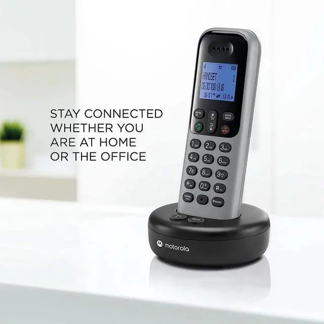 Alt view image 5 of 5 - Motorola T612 T6 Series Cordless Phone System with 2 Digital Handsets & Caller ID - Grey