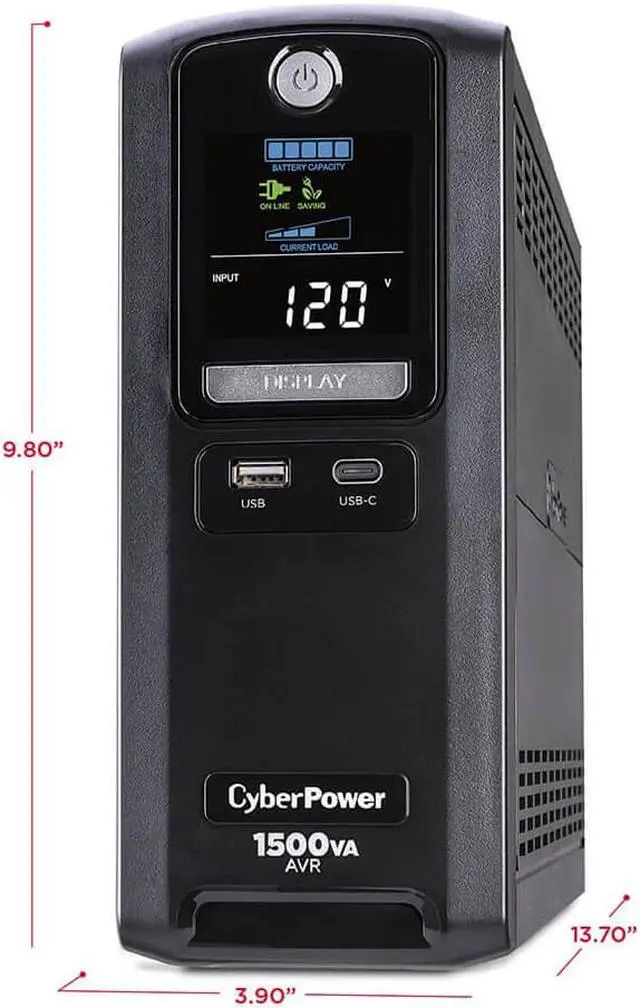 Alt view image 3 of 8 - CyberPower LX1500GU3 1500V Battery Backup System - Black