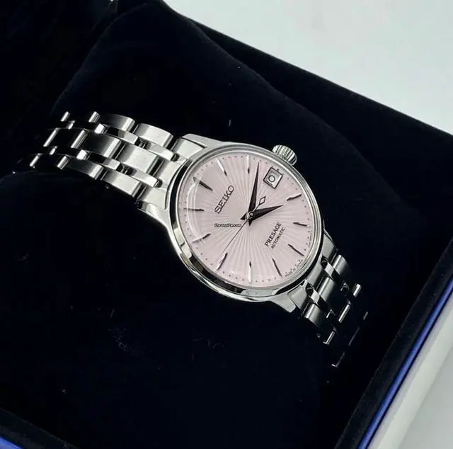Alt view image 4 of 7 - Seiko Presage Automatic - Ice Pink/Stainless w/ Date Calendar - 33.8mm