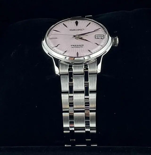 Alt view image 6 of 7 - Seiko Presage Automatic - Ice Pink/Stainless w/ Date Calendar - 33.8mm