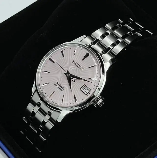 Alt view image 5 of 7 - Seiko Presage Automatic - Ice Pink/Stainless w/ Date Calendar - 33.8mm