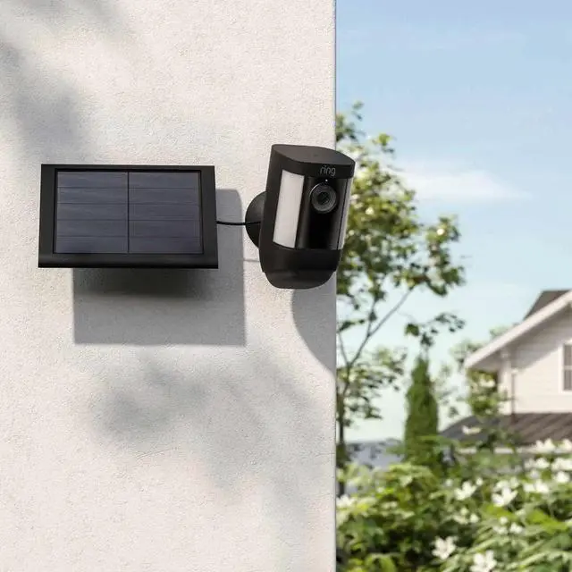 Alt view image 5 of 10 - Ring Solar Panel for Spotlight Cam Battery and Stick Up Cam Battery - Black