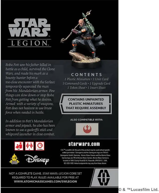 Alt view image 2 of 4 - Asmodee SWL104EN Star Wars Legion Boba Fett (Daimyo) Operative Expansion
