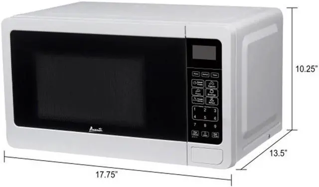 Alt view image 5 of 15 - Avanti 0.7 Cu. Ft. White Countertop Microwave