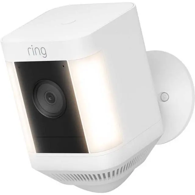 Alt view image 2 of 19 - Ring Spotlight Cam Plus - Battery - Two-Way Talk - Color Night Vision - Security Siren - White - 2022 Release  B09JZ5BG26