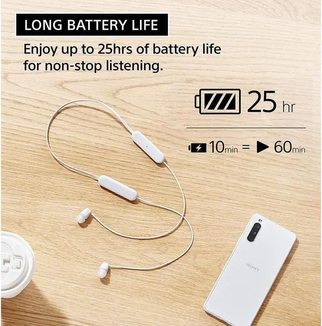 Alt view image 2 of 13 - Sony WI-C100 Wireless In-Ear Headphones - Blue