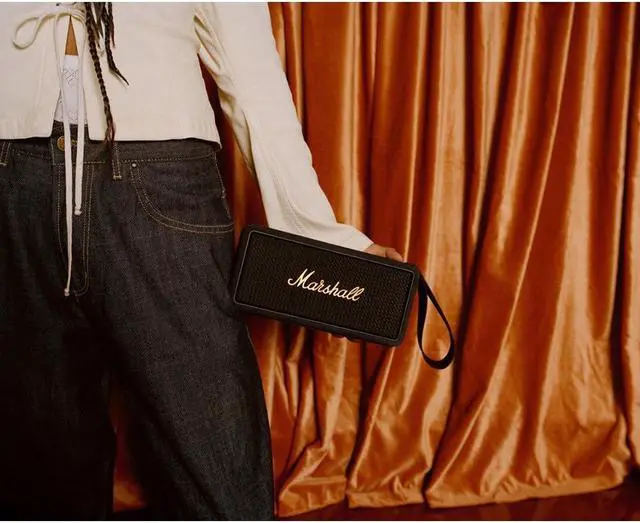 Alt view image 5 of 6 - Marshall Middleton Bluetooth Portable Speaker - Black/Brass